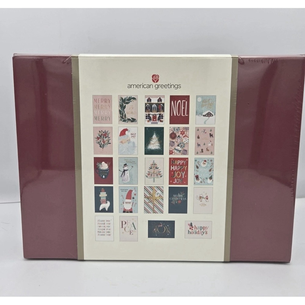 Boxed 24 Christmas Cards Premium Greeting Assortment, Elegant Icons